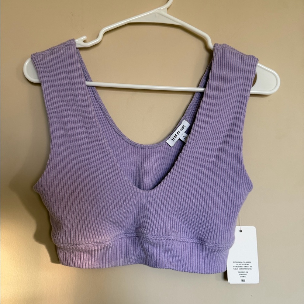 Year of Ours Ribbed Deep V Crop